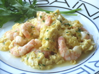 scrambled egg & prawn